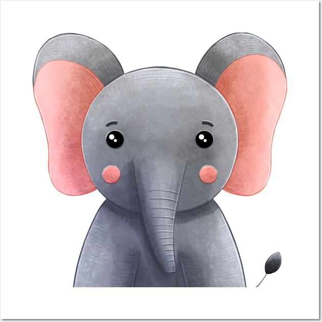 Elephant cartoon Wall Art by Karmellime